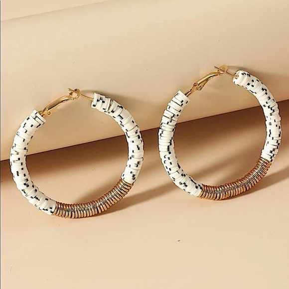 2 FOR $20 Beaded Hoop Earrings - Picture 1 of 4